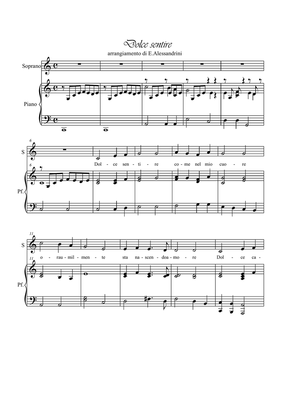 Fratello sole e sorella luna. Voice and piano Piano, Vocal scores gallery preview page 1
