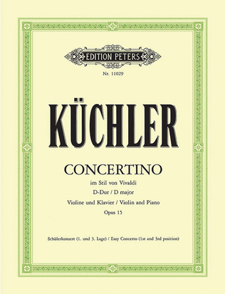 Book cover for Concertino in the Style of Vivaldi Op. 15 for Violin and Piano