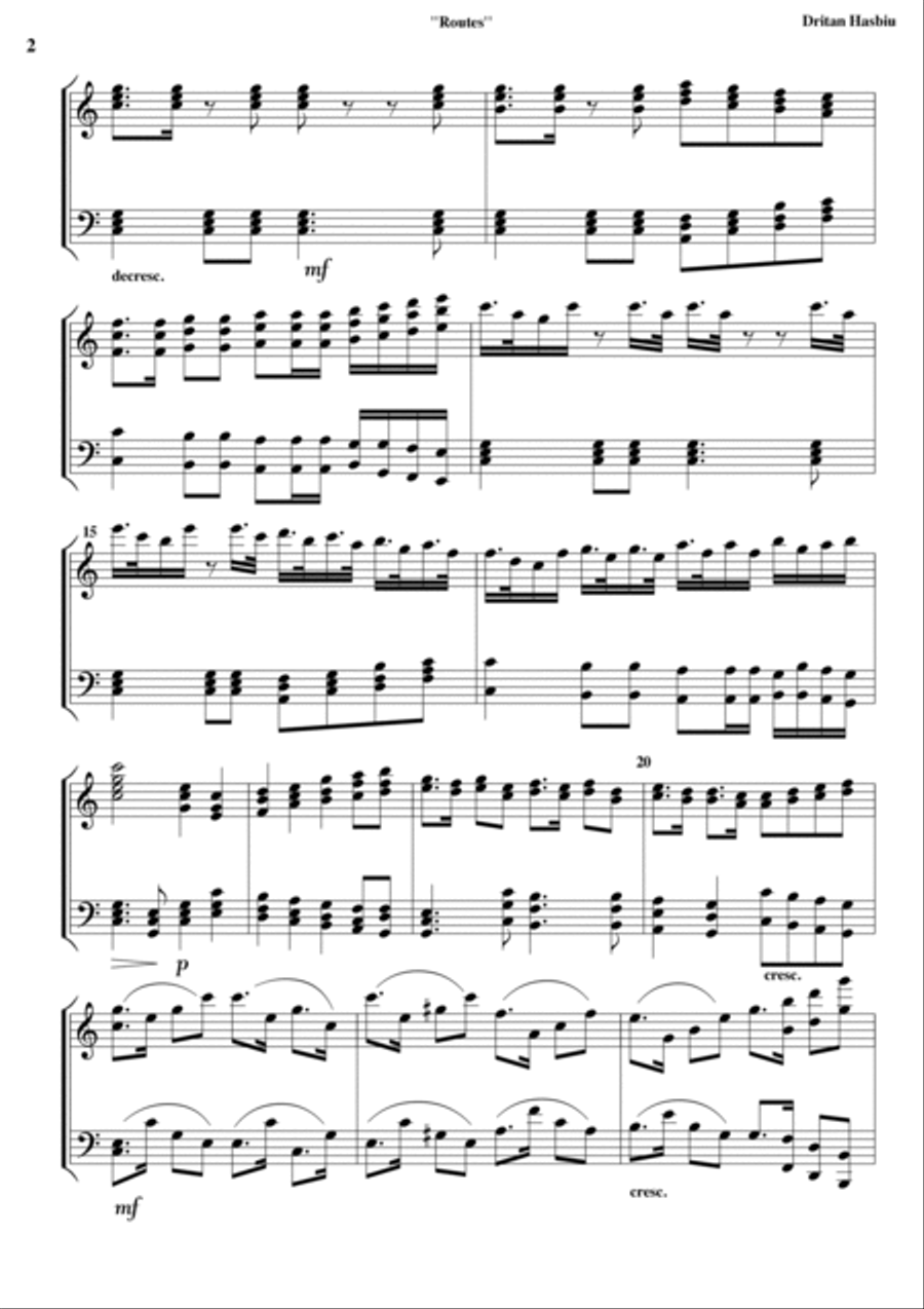 Routes Routes Piano Solo scores gallery preview page 2