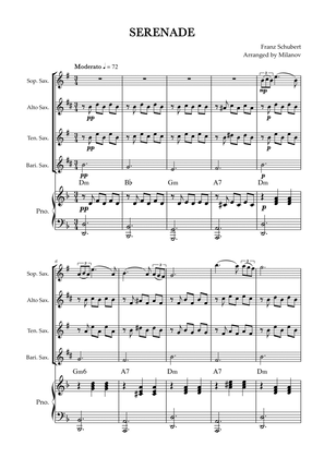 Serenade | Schubert | Saxophone Quartet | Piano | Chords