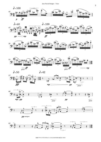 Trace – for solo double bass image number null
