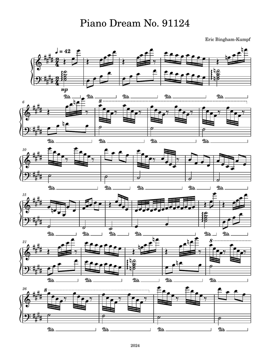 Piano Dream No. 91124 Piano Solo scores gallery preview page 1
