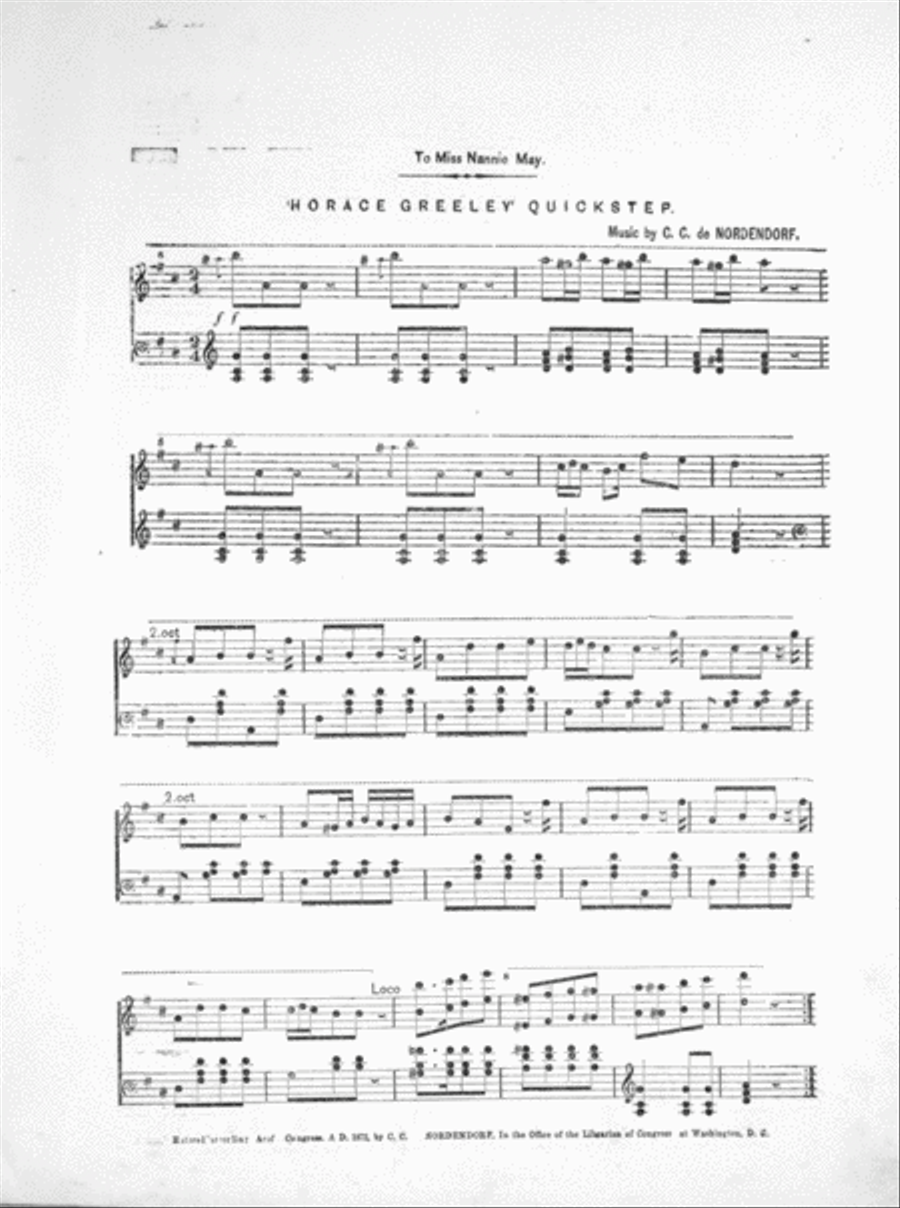 Horace Greeley Quickstep Piano Solo scores gallery preview page 2