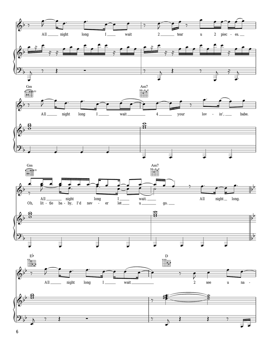 All Night Long Piano, Vocal, Guitar scores gallery preview page 6