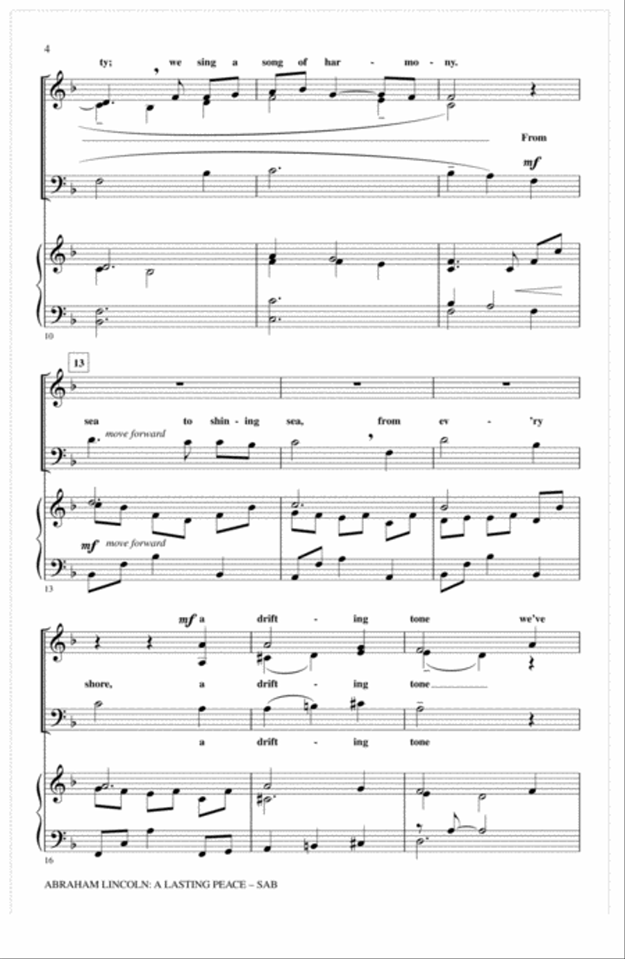 Abraham Lincoln: A Lasting Peace 3-Part scores gallery preview page 2
