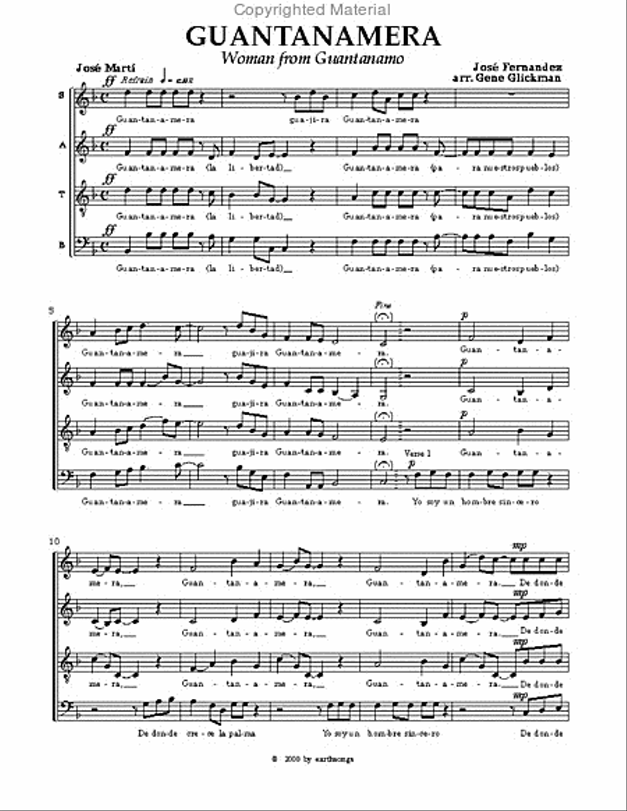 guantanamera guantanamera 4-Part scores gallery preview page 2