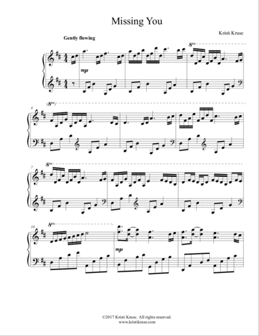Missing You Piano Solo scores gallery preview page 2