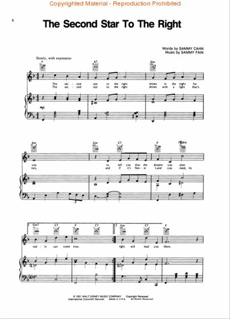 Peter Pan Piano, Vocal, Guitar scores gallery preview page 3