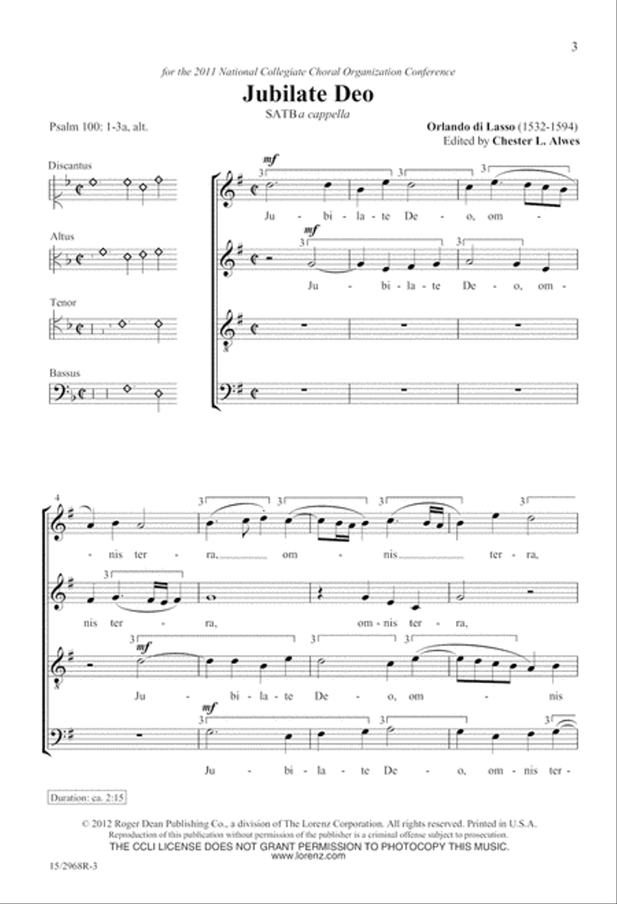 Jubilate Deo Jubilate Deo 4-Part scores gallery preview page 3