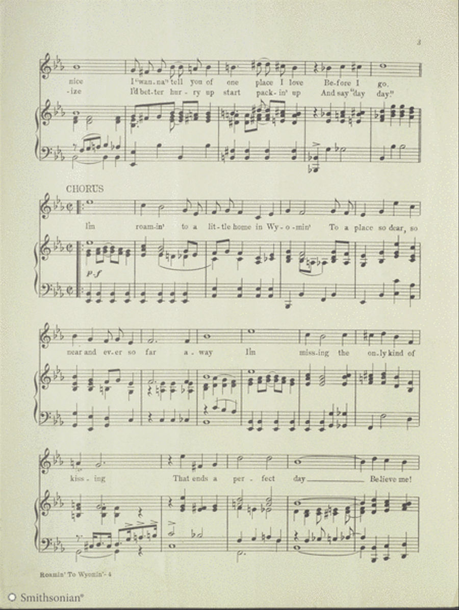 Roamin' To Wyomin' Piano, Vocal scores gallery preview page 3
