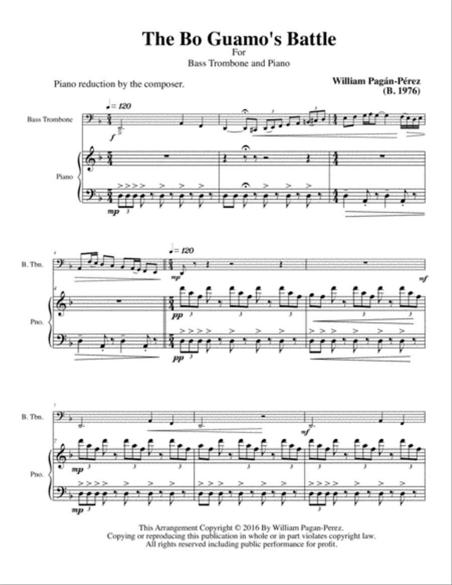 The Bo Guamo's Battle The Bo Guamo's Battle Trombone scores gallery preview page 2