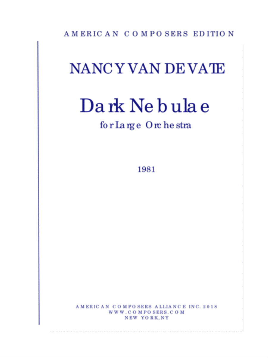 [Van de Vate] Dark Nebulae Full Orchestra scores gallery preview page 1