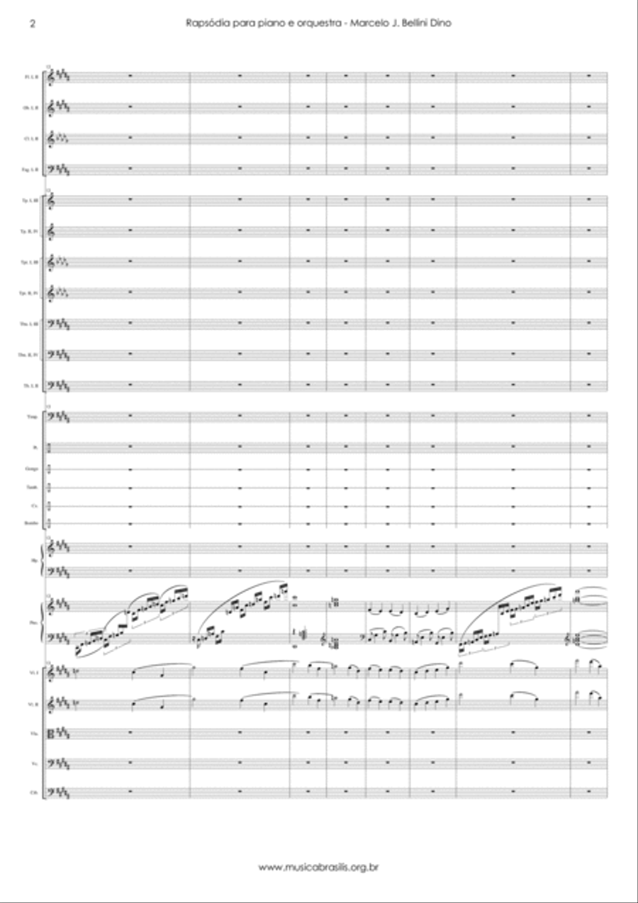 Rapsodia para piano e orquestra (grade) Full Orchestra scores gallery preview page 4