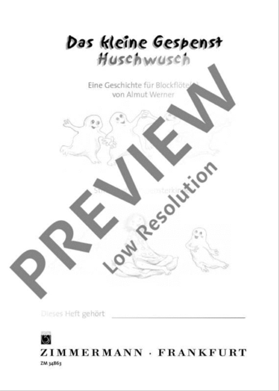 Das kleine Gespenst Huschwusch Recorder scores gallery preview page 2