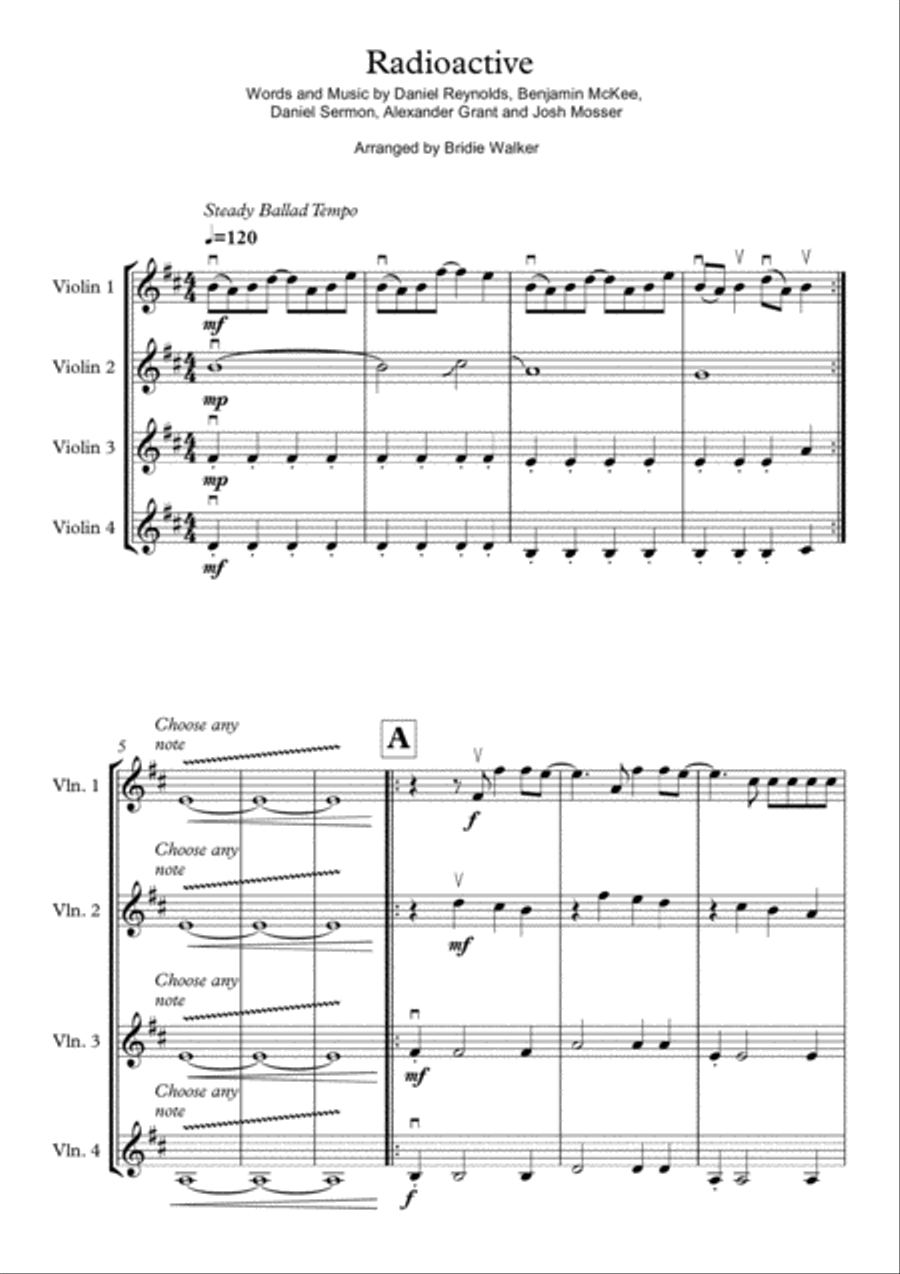Radioactive Violin scores gallery preview page 1