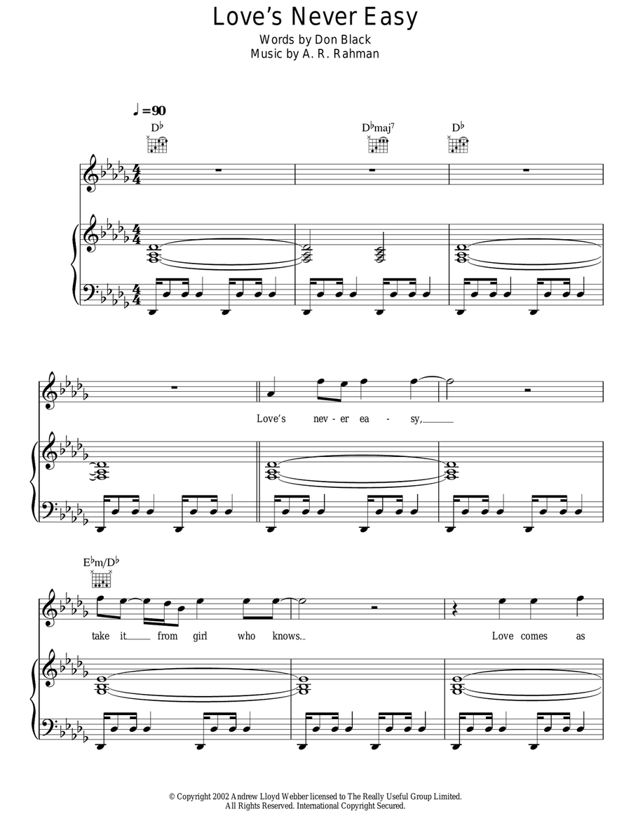 Love's Never Easy Love's Never Easy Guitar scores gallery preview page 1