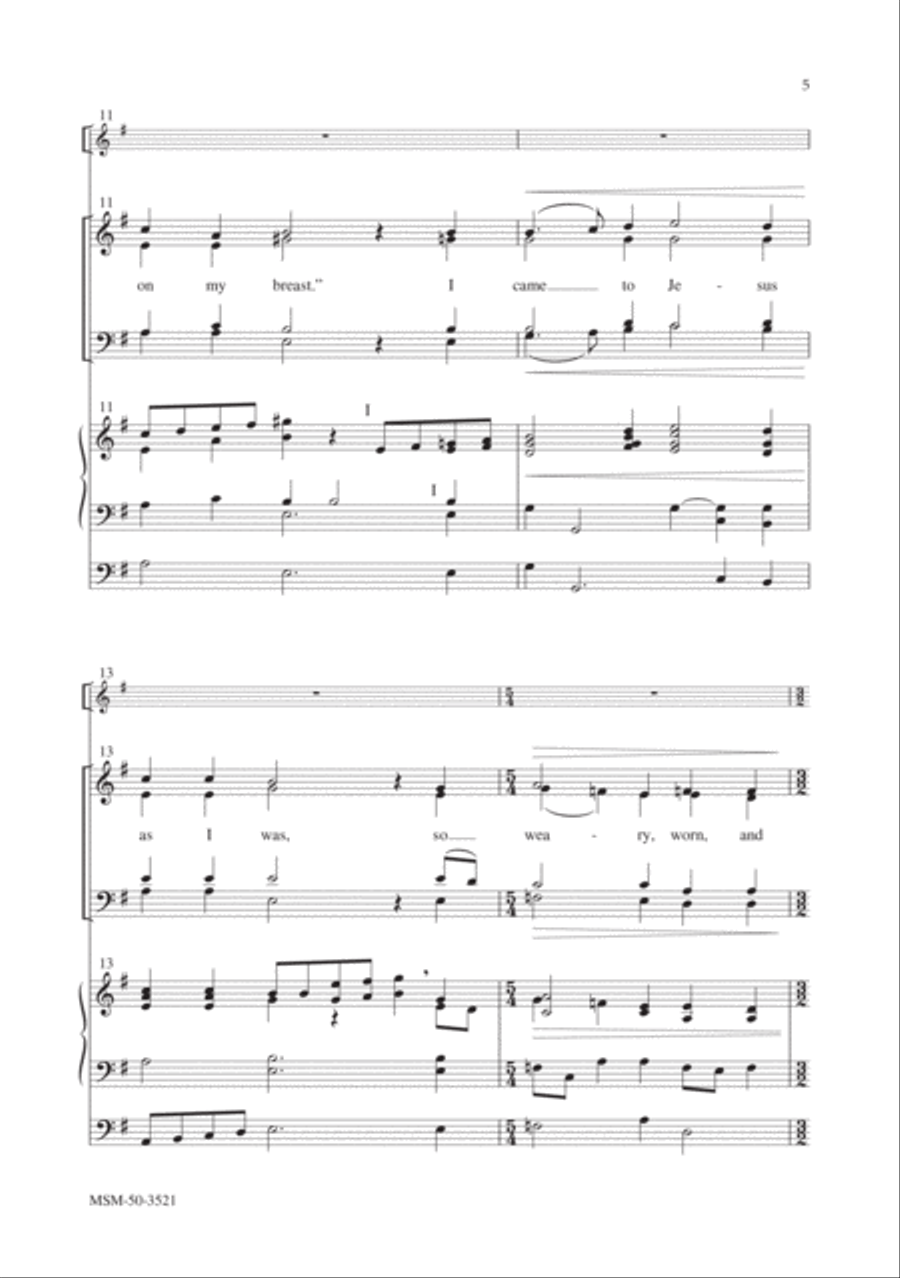 I Heard the Voice of Jesus Say 4-Part scores gallery preview page 5