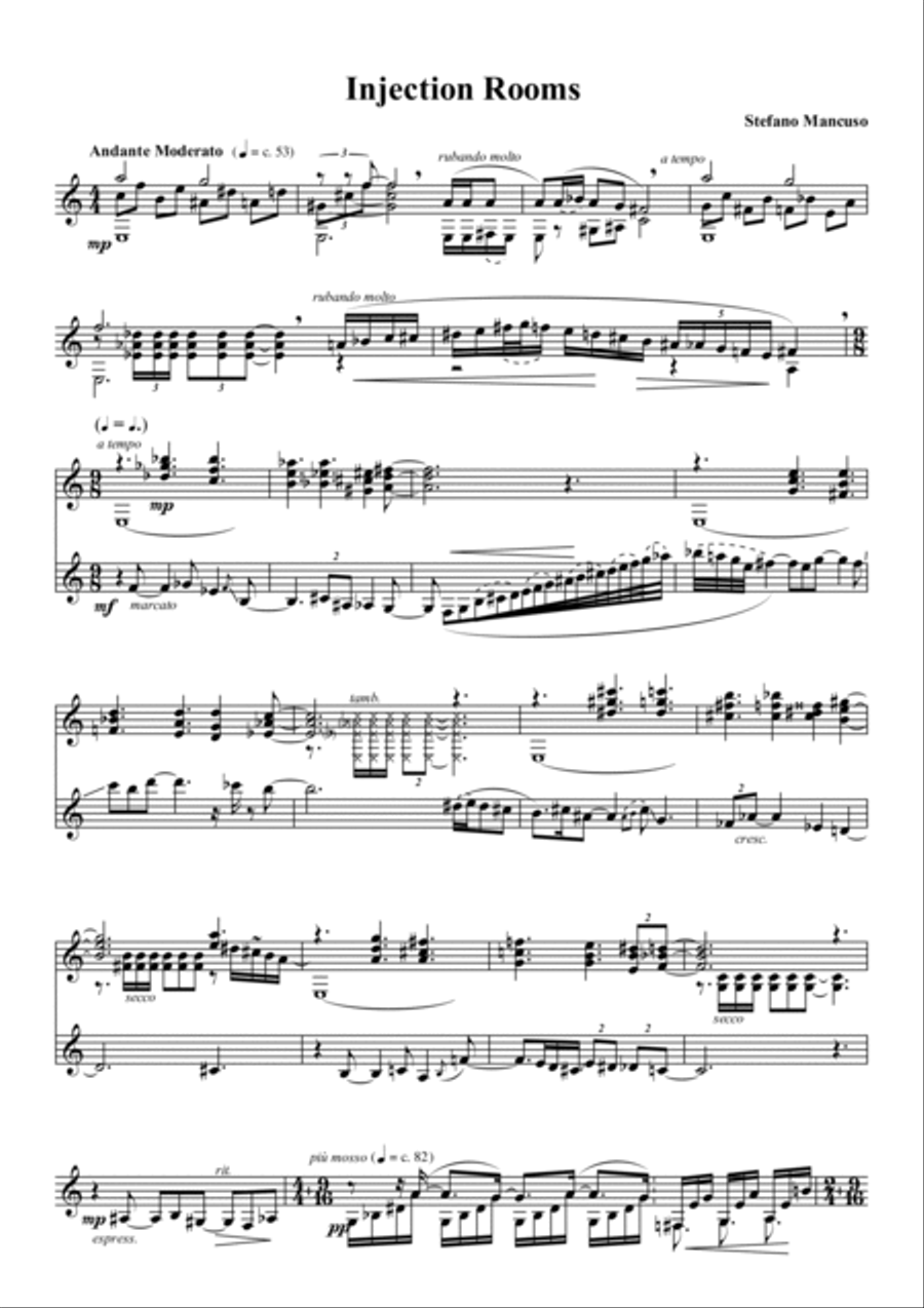 Injection rooms Classical Guitar scores gallery preview page 2