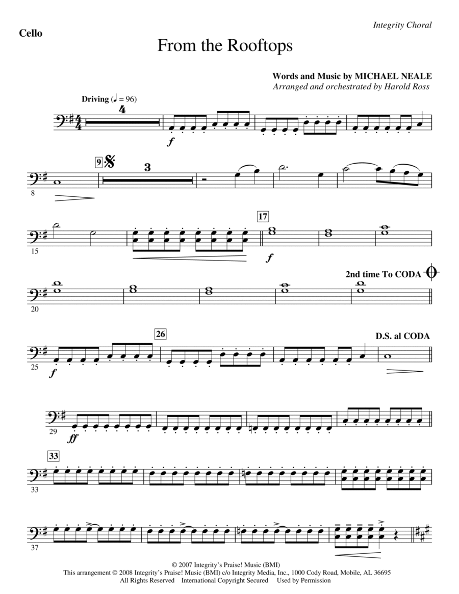 From The Rooftops - Cello Choir scores gallery preview page 1