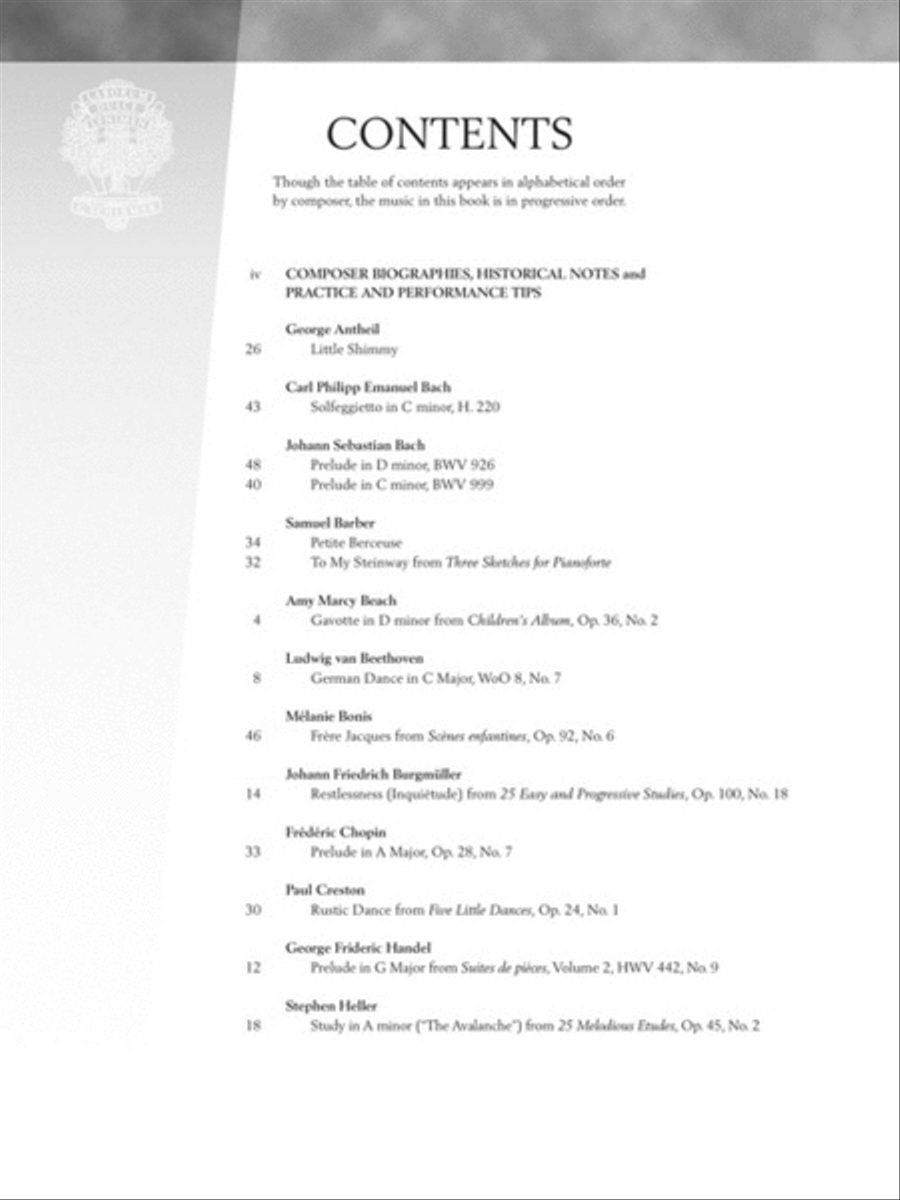 Baroque to Modern: Intermediate Level Piano Solo scores gallery preview page 2