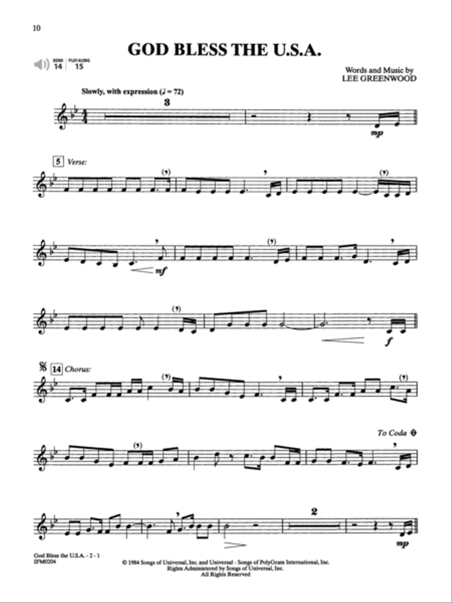 Patriotic Instrument Solos Book/CD - Trumpet Trumpet scores gallery preview page 4