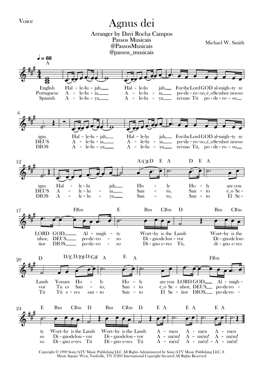 Agnus Dei Piano scores gallery preview page 1