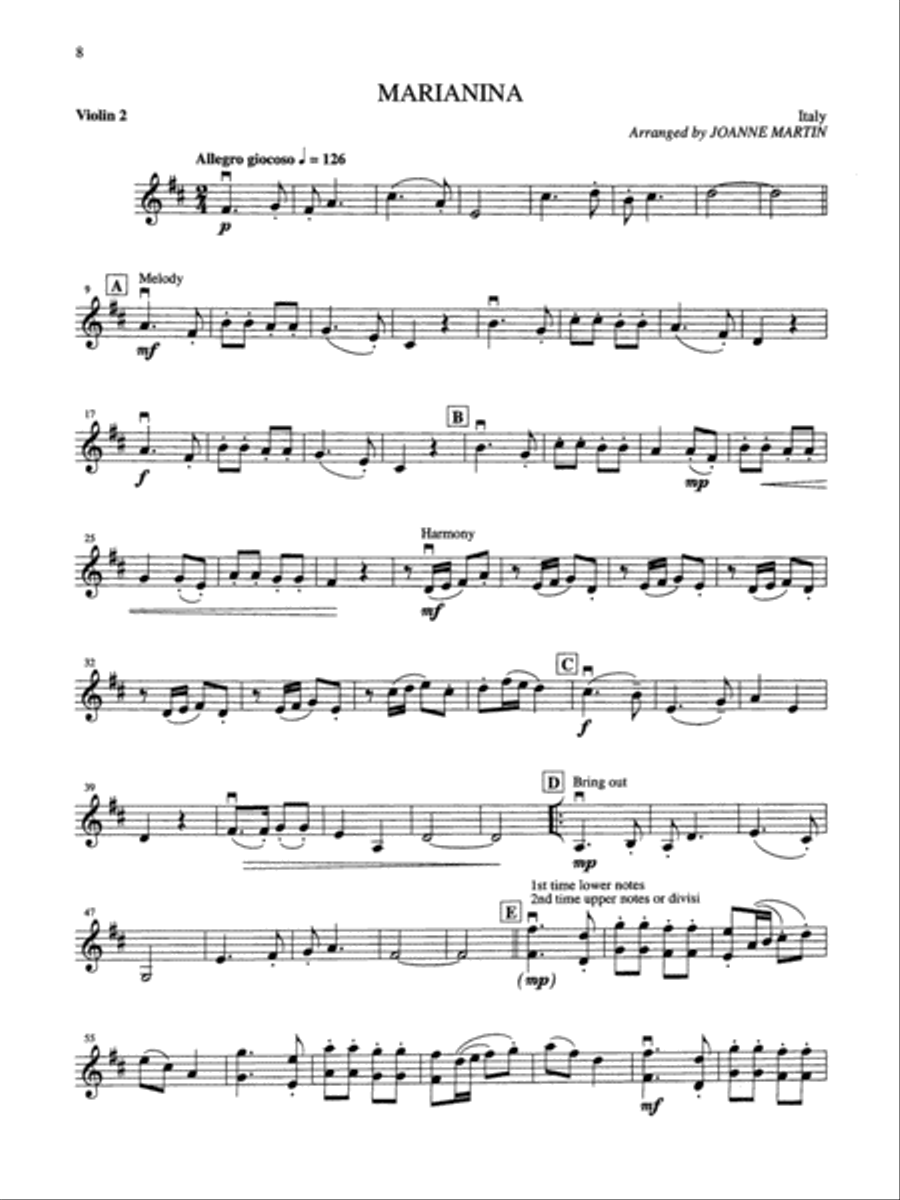 Folk Strings for String Quartet or String Orchestra String Quartet scores gallery preview page 3