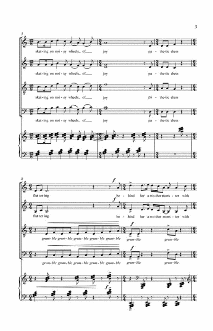I Walked the Boulevard 4-Part scores gallery preview page 3