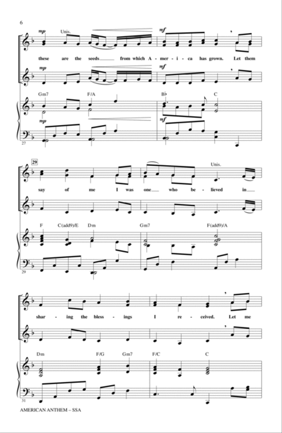 American Anthem SSA scores gallery preview page 5