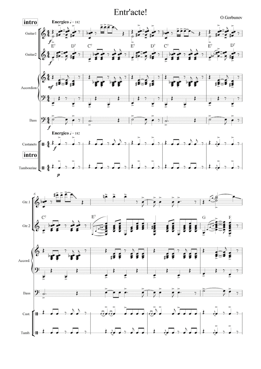 Entr'acte! Small Ensemble scores gallery preview page 1