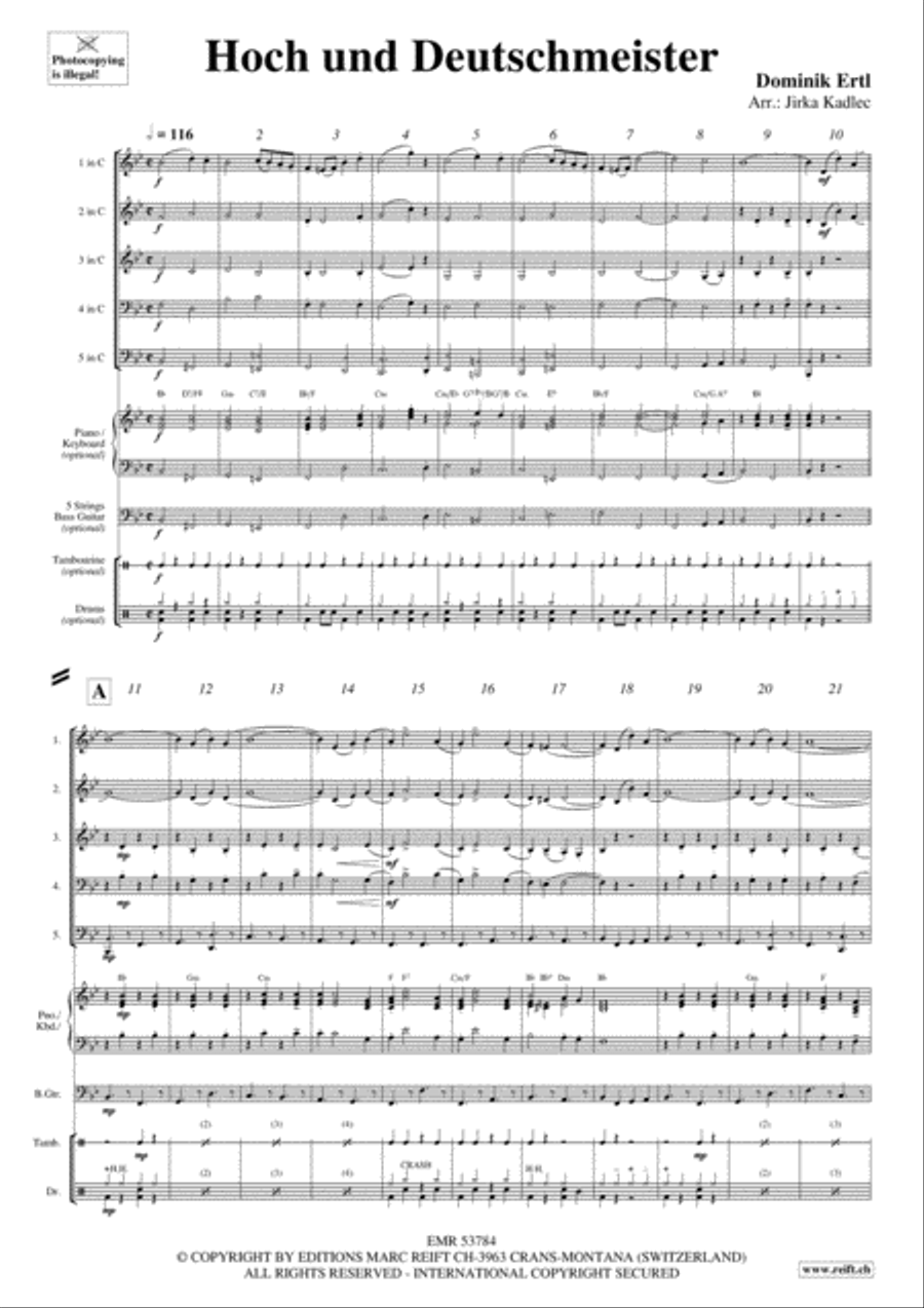 Hoch und Deutschmeister Hoch und Deutschmeister Woodwind Quintet scores gallery preview page 3