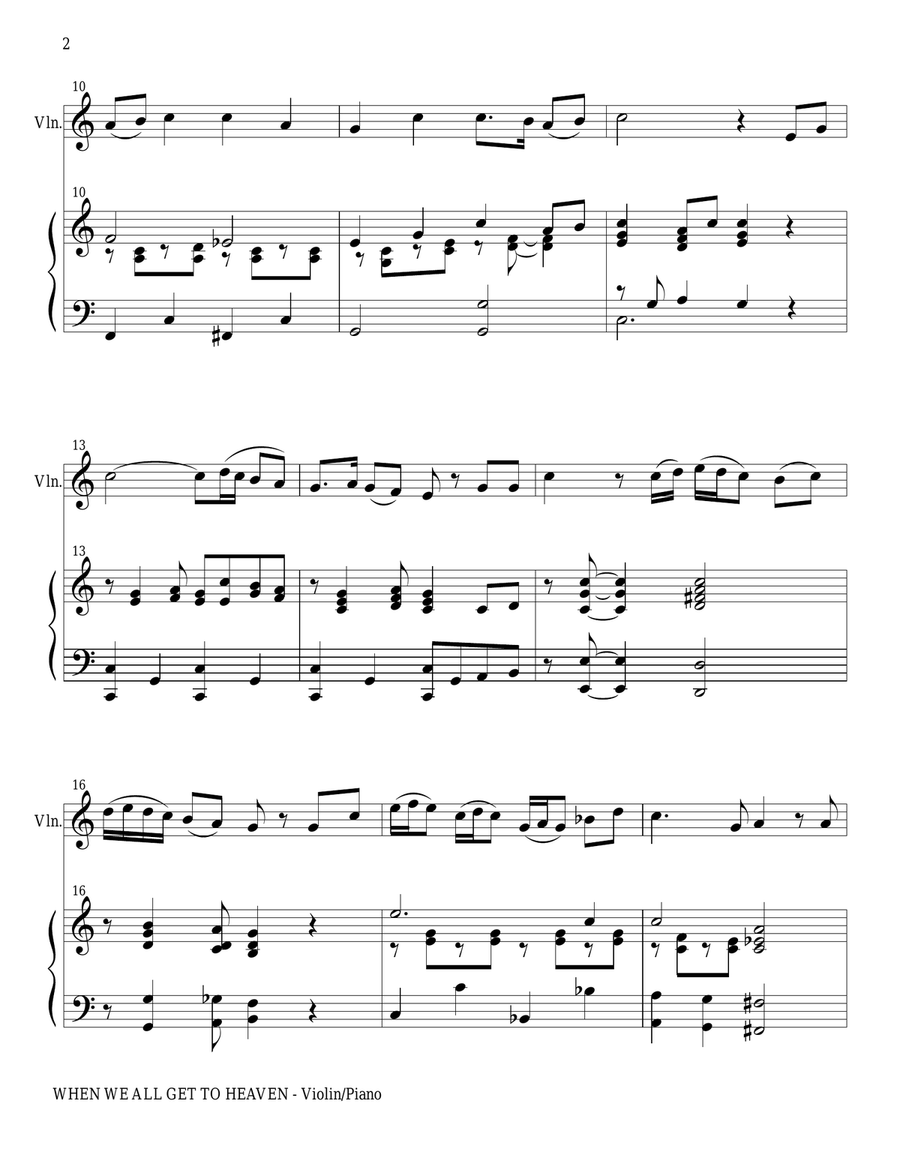WHEN WE ALL GET TO HEAVEN (Violin Piano and Violin Part) Violin Solo scores gallery preview page 2