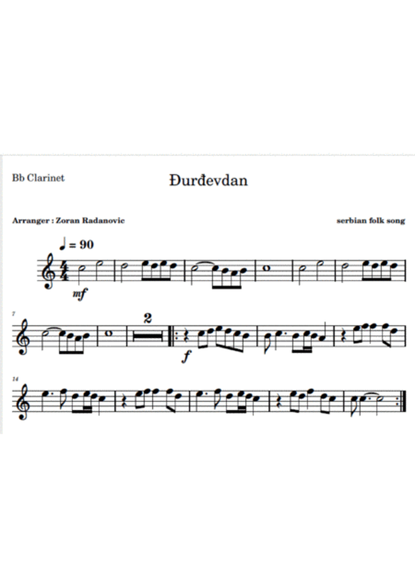 Djurdjevdan - for woodwind quartet image number null