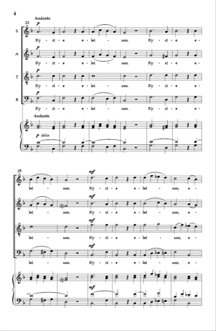 Mass in F Major 4-Part scores gallery preview page 3