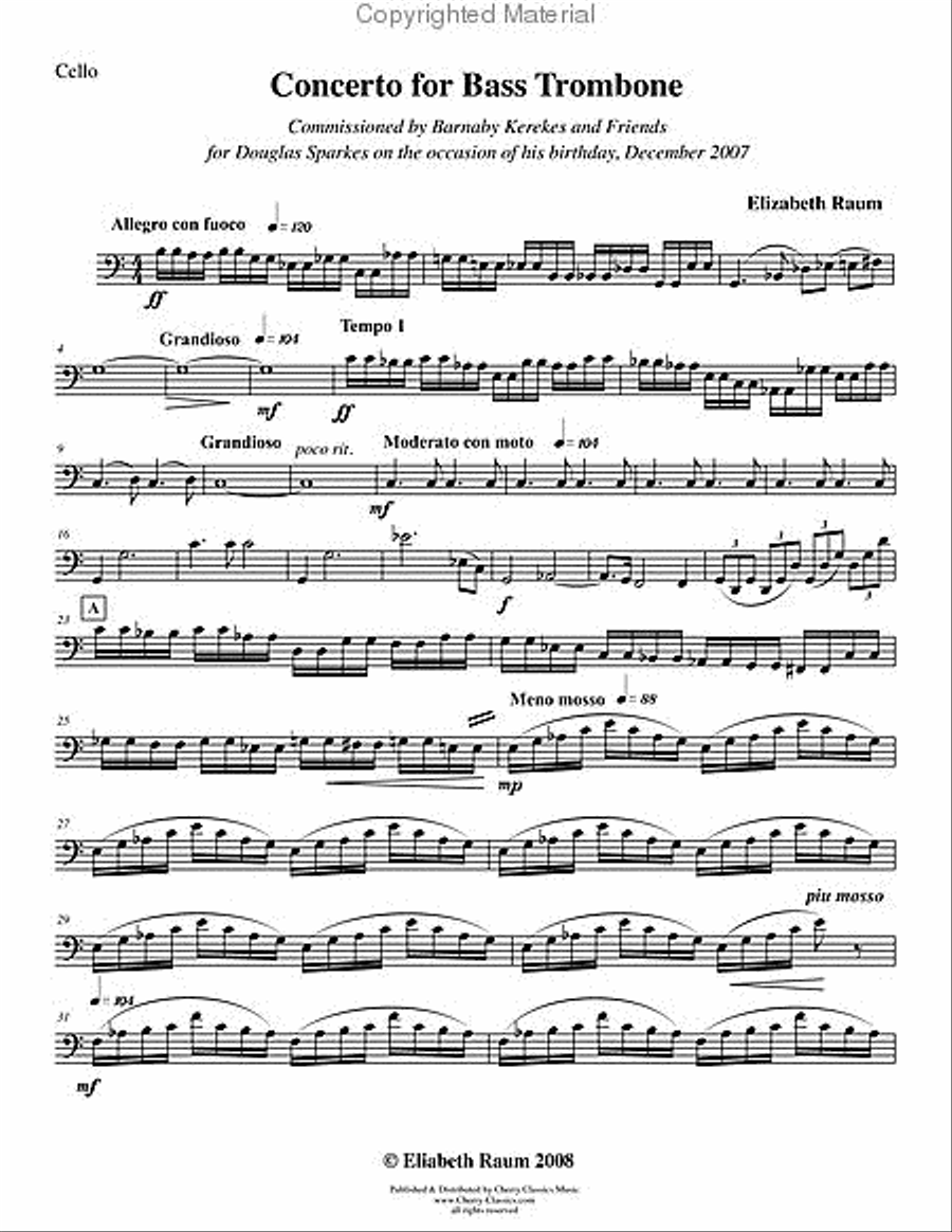 Concerto for Bass Trombone with String Orchestra & Percussion String Orchestra scores gallery preview page 16