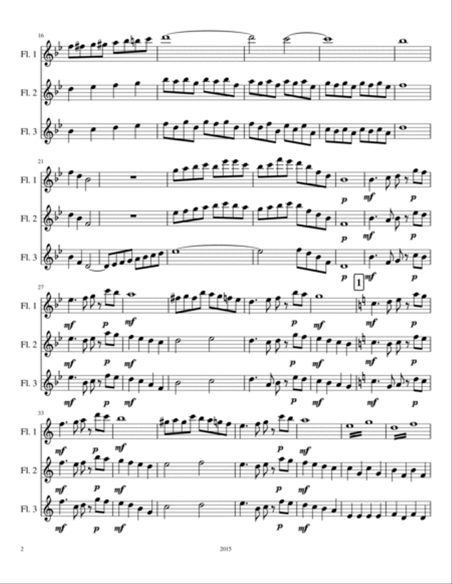 Les Trois Dames (The Three Ladies) Woodwind Trio scores gallery preview page 2