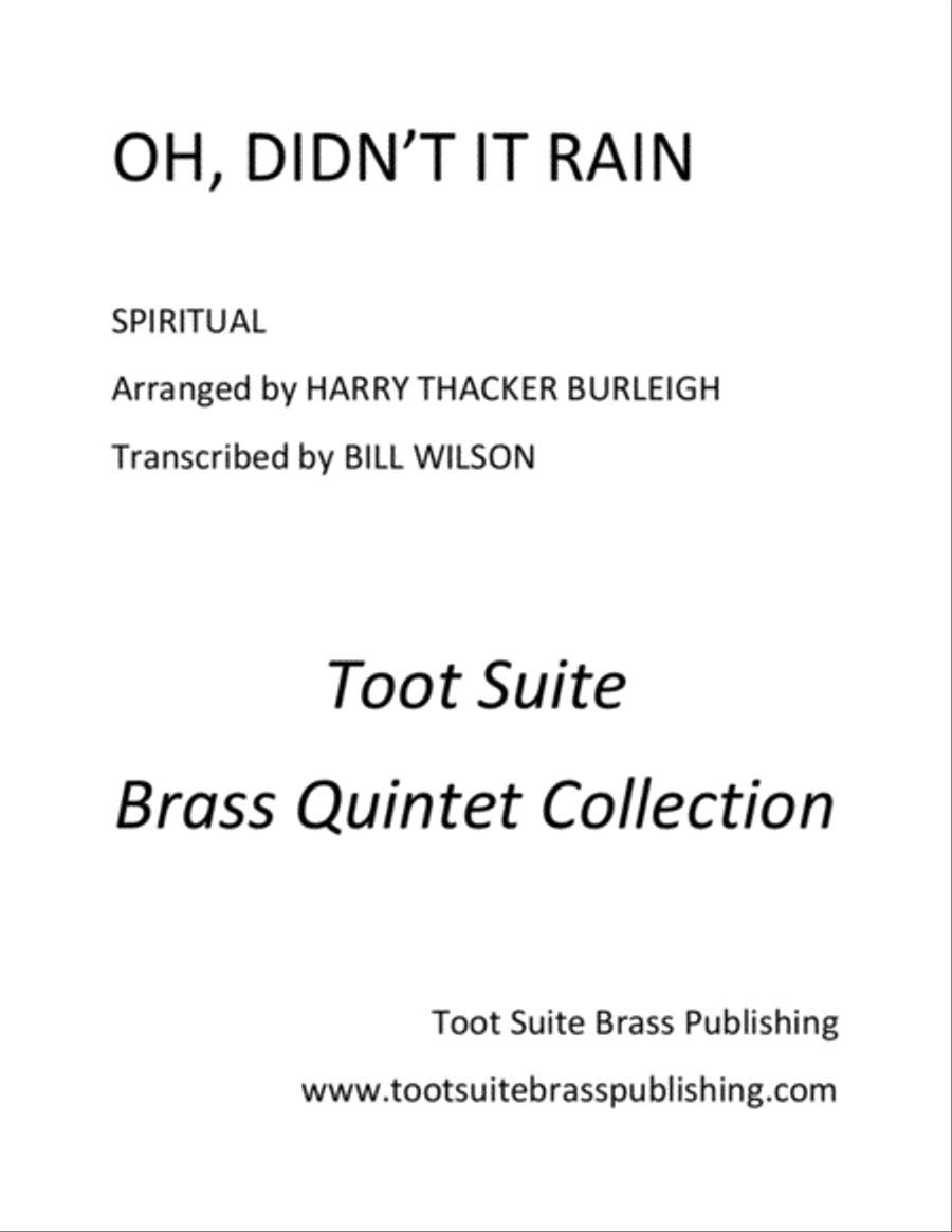 Oh, Didn't It Rain Brass Quintet scores gallery preview page 1