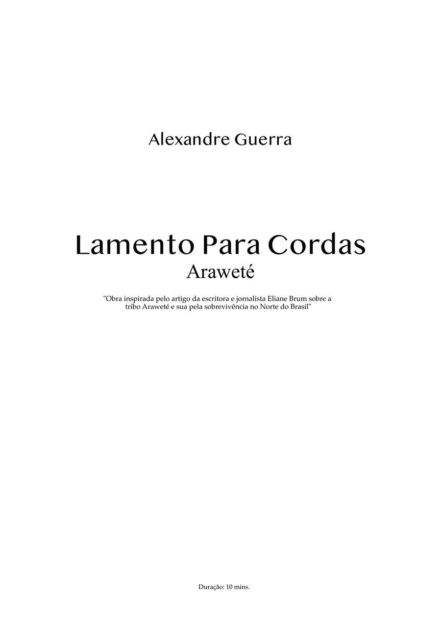 Lamento para Cordas - Elegy for String Orchestra String Orchestra scores gallery preview page 4