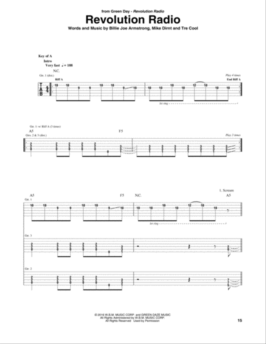 Revolution Radio Electric Guitar scores gallery preview page 1