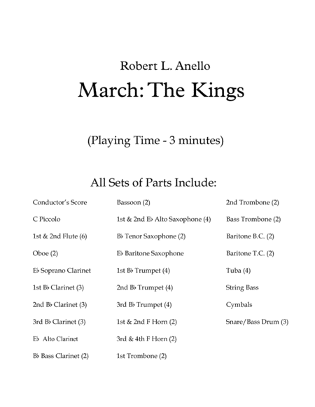 March: The Kings (Score and Parts) image number null