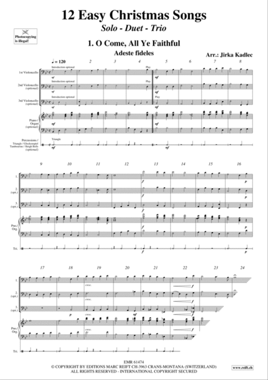 12 Easy Christmas Songs String Duet scores gallery preview page 3