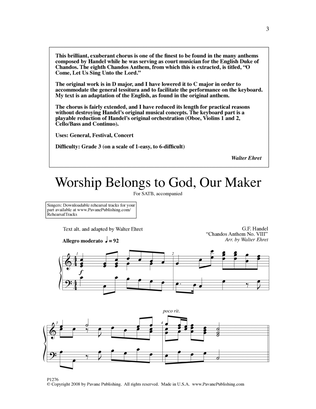 Worship Belongs to God, Our Maker (arr. Walter Ehret)