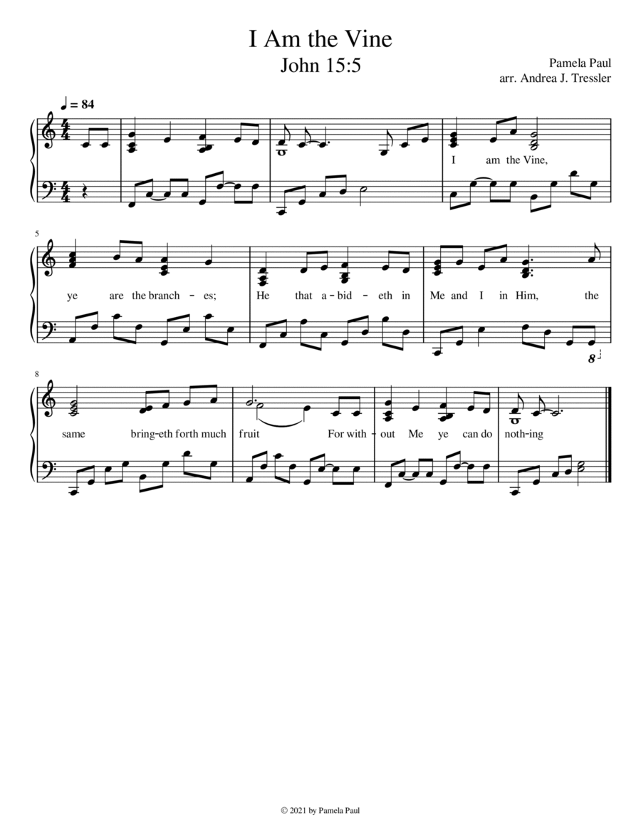 I Am the Vine (John 15:5) Voice scores gallery preview page 1
