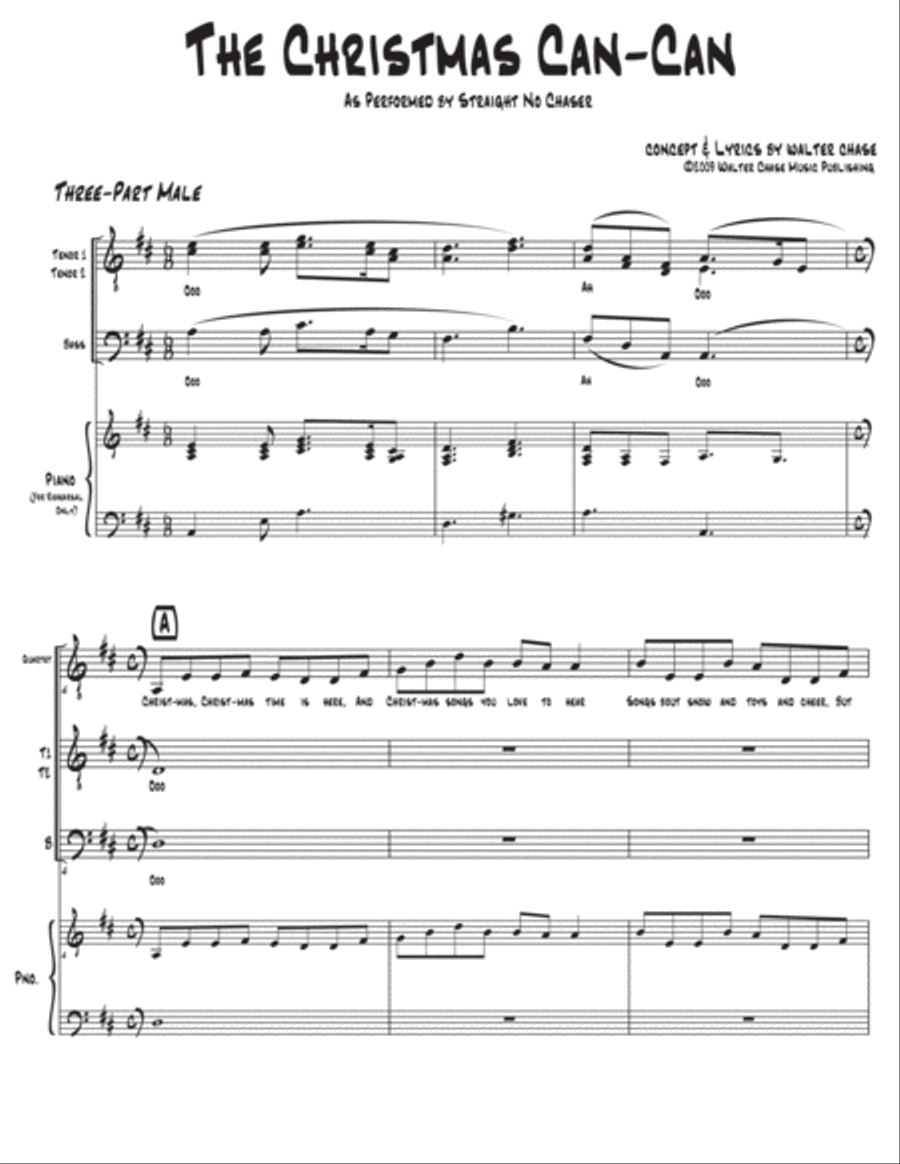 The Christmas Can-Can (as performed by Straight No Chaser) - Three-Part Male 3-Part scores gallery preview page 2