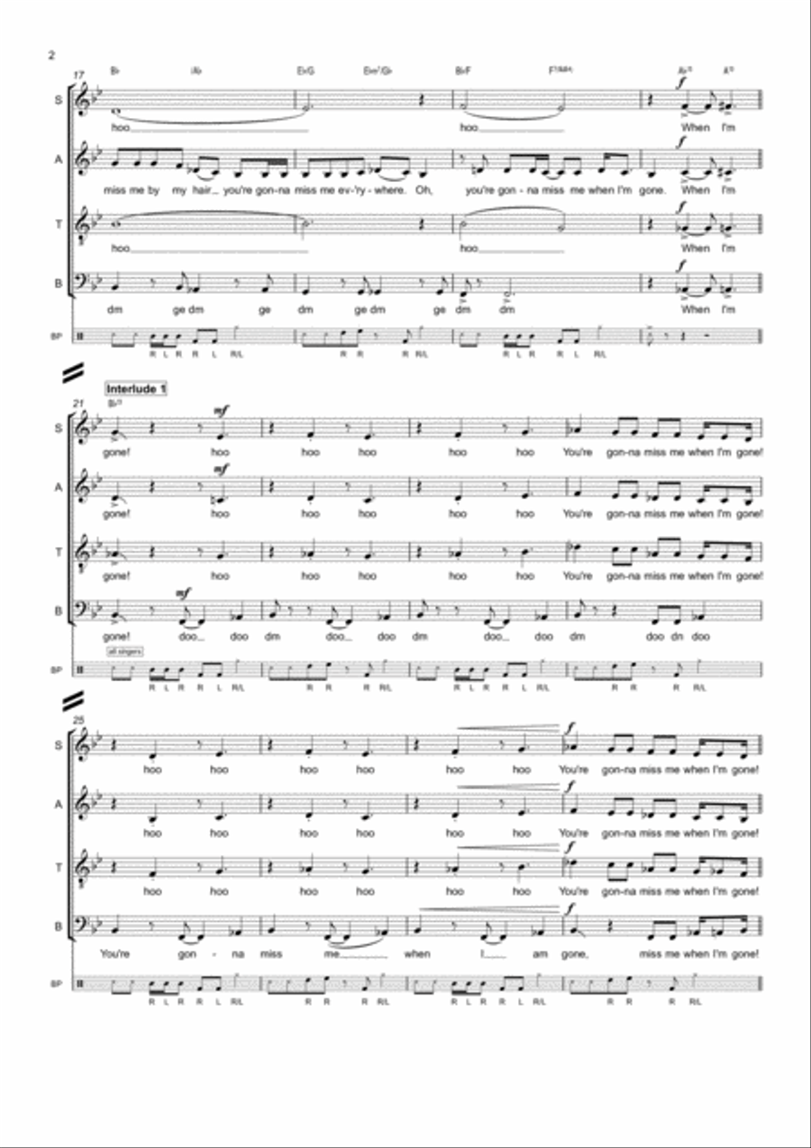 Cups (when I'm Gone) 4-Part scores gallery preview page 2