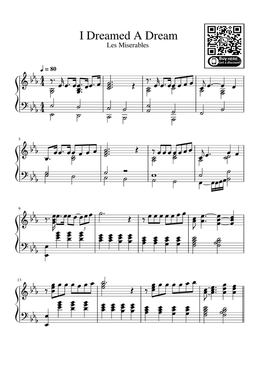 I Dreamed A Dream A Cappella scores gallery preview page 1