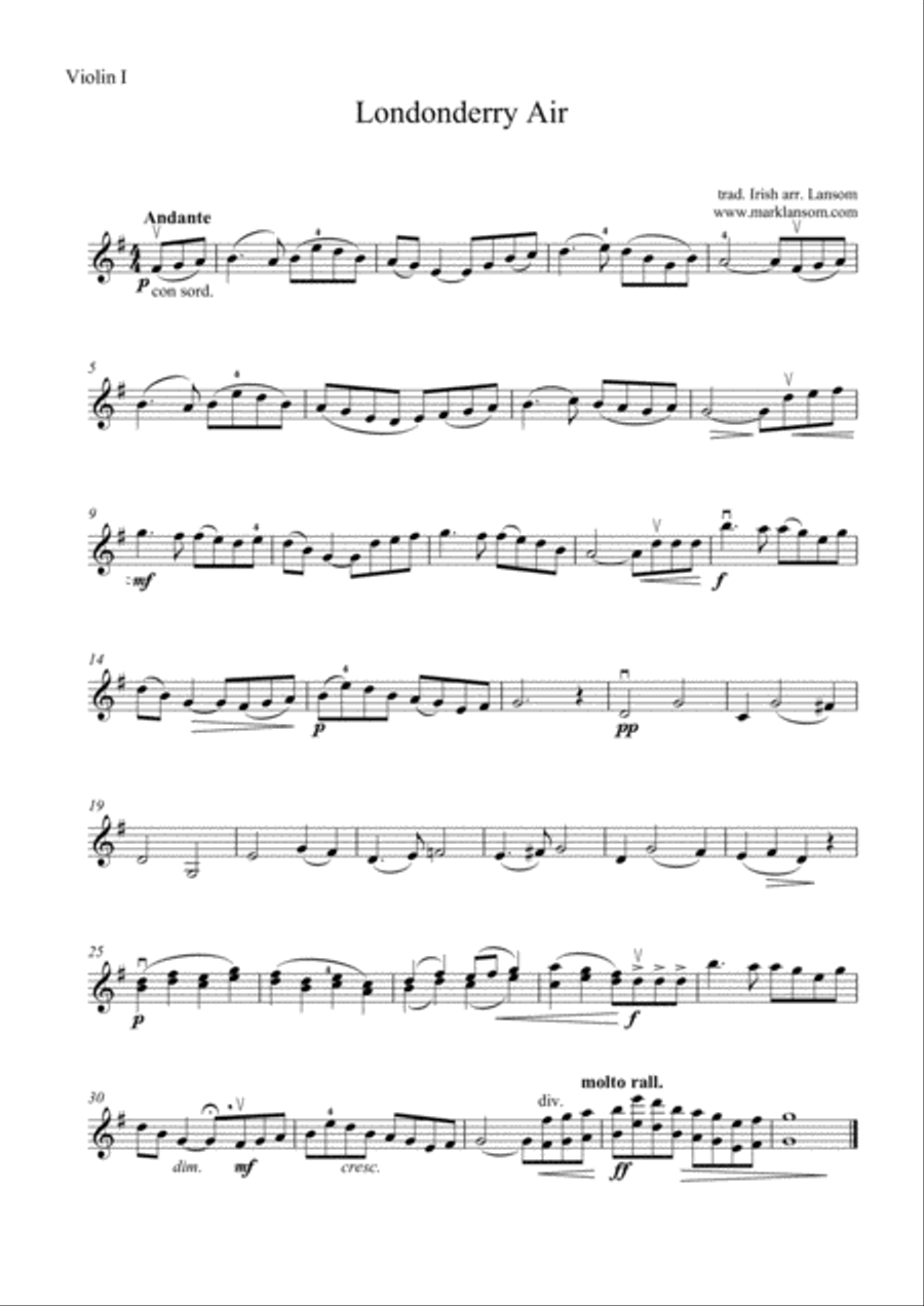 Londonderry Air (Danny Boy) String Orchestra scores gallery preview page 3
