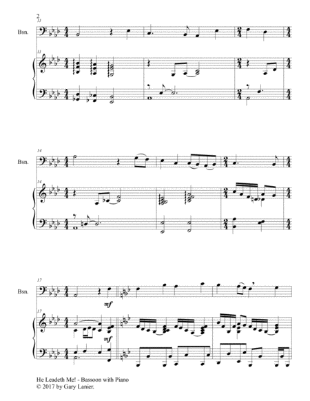 HE LEADETH ME (Duet – Bassoon & Piano with Score/Part) image number null