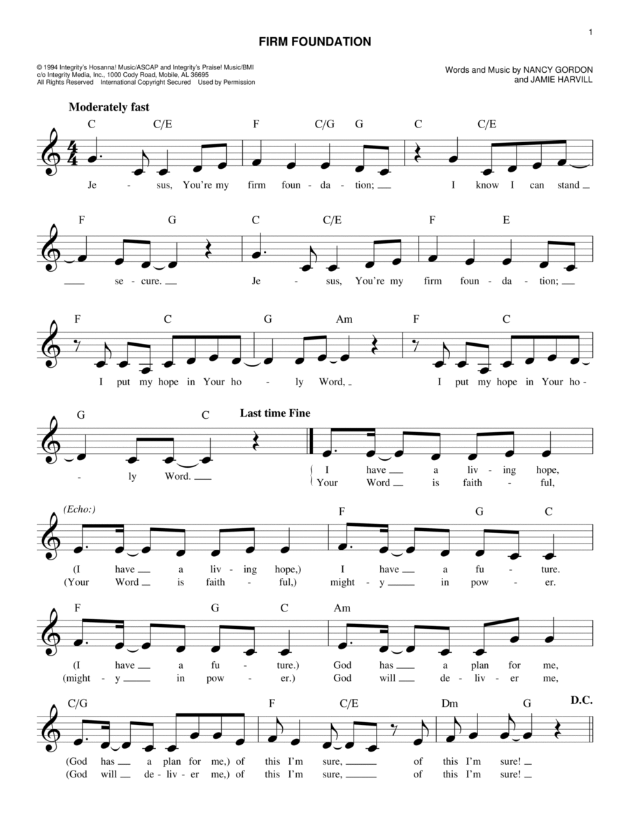 Firm Foundation Piano scores gallery preview page 1