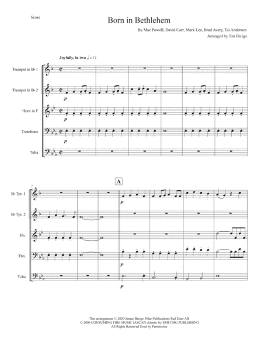 Born In Bethlehem Born In Bethlehem Horn scores gallery preview page 1